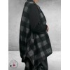 FRENZI Gilet A-Lijn Ruit/Leerlook Dessin