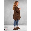 FRENZI Sweater Long Velvet Hart Bruin