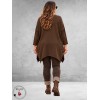 FRENZI Sweater Long Velvet Hart Bruin