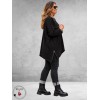 FRENZI Sweater Long Velvet Hart Zwart