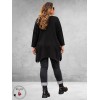 FRENZI Sweater Long Velvet Hart Zwart
