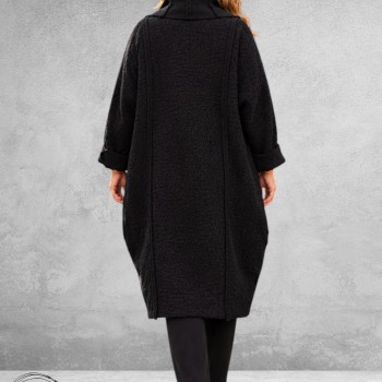 Frenzi Mantel Boucle Ballonmodel Zwart