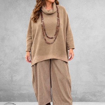 Frenzi Broek Ruit/Bruin/Beige 