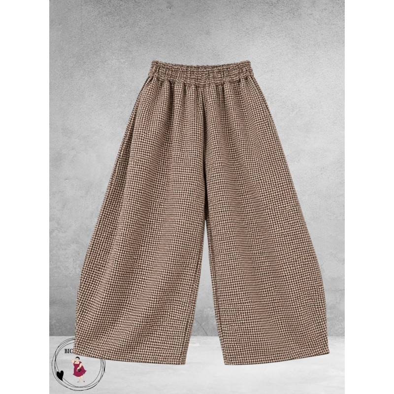 Frenzi Broek Ruit/Bruin/Beige 