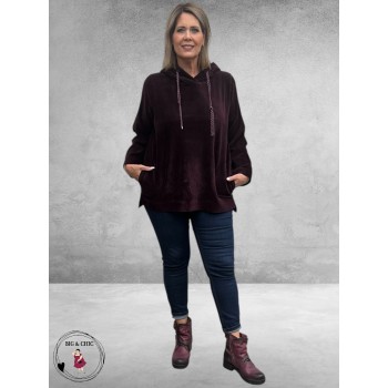 FRAPP Trui Chenille Rib Aubergine