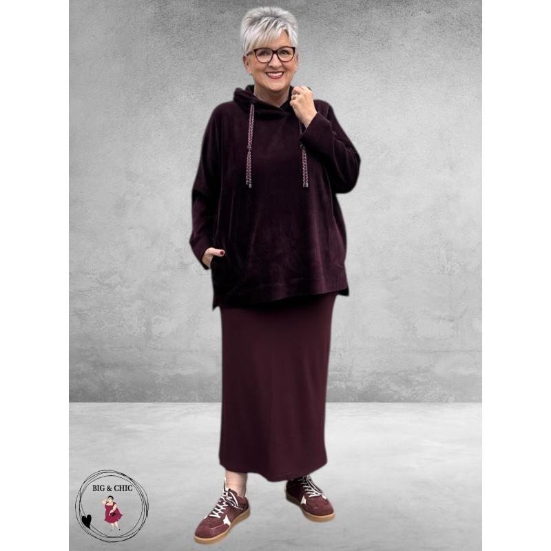 FRAPP Trui Chenille Rib Aubergine