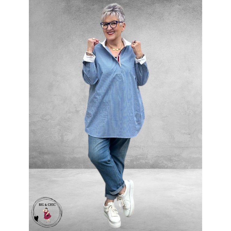 Via Appia Due Tuniek-Blouse Blauw Bloom Line 