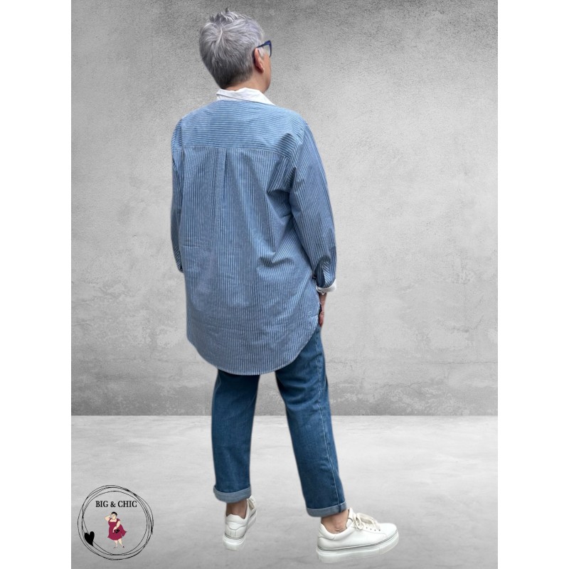 Via Appia Due Tuniek-Blouse Blauw Bloom Line 