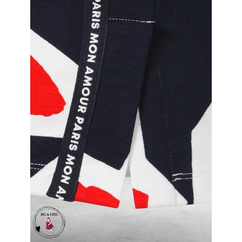 Via Appia Due Shirt Bloom Line Donkerblauw/Rood/Wit