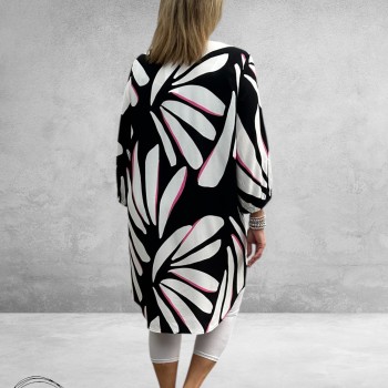 Via Appia Due Jurk-Tuniek Zwart-Wit-Pink