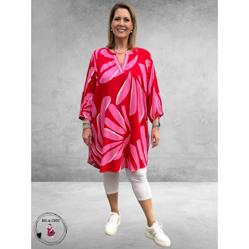 Via Appia Due Jurk-Tuniek Rood-Pink