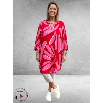 Via Appia Due Jurk-Tuniek Rood-Pink