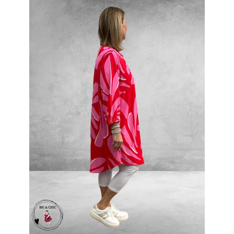 Via Appia Due Jurk-Tuniek Rood-Pink
