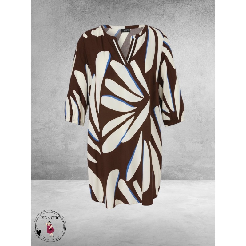 Via Appia Due Jurk-Tuniek Mocca Multikleur