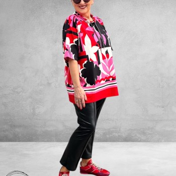 Via Appia Due Sweater Pink Impact Kortmouw