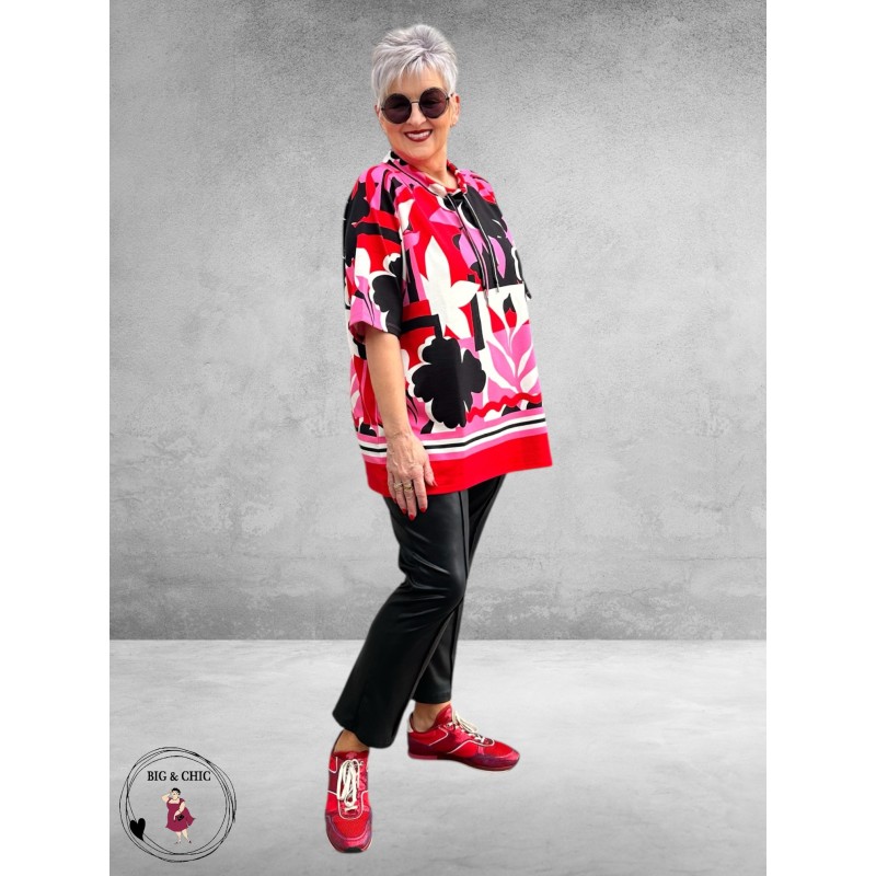 Via Appia Due Sweater Pink Impact Kortmouw