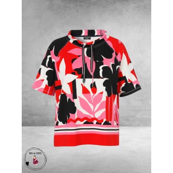 Via Appia Due Sweater Pink Impact Kortmouw