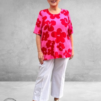 Via Appia Due Shirt Pink Impact Flowers