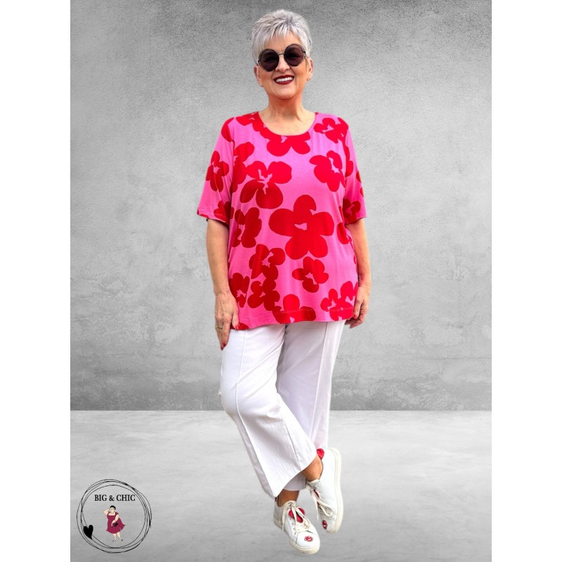 Via Appia Due Shirt Pink Impact Flowers