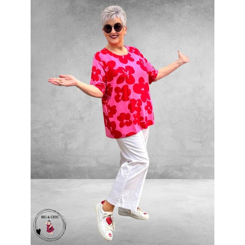 Via Appia Due Shirt Pink Impact Flowers