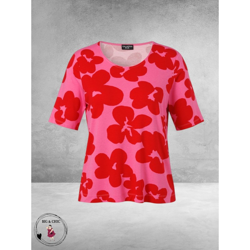 Via Appia Due Shirt Pink Impact Flowers