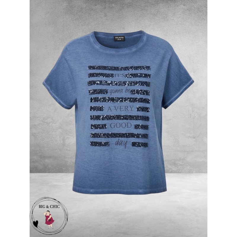 Via Appia Due Shirt Urban Matcha Jeansblauw