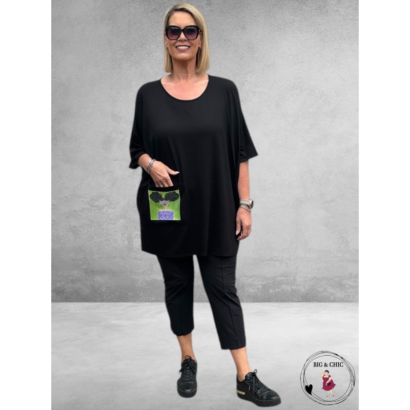 FRENZI Shirt Lady Zwart/Lime