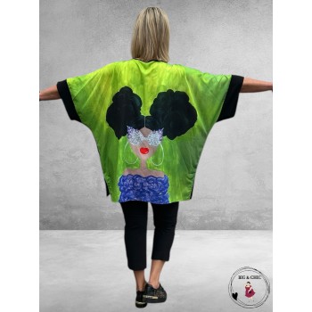 FRENZI Shirt Lady Zwart/Lime