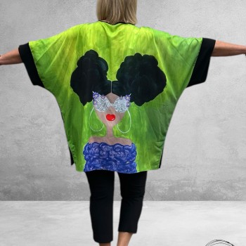 FRENZI Shirt Lady Zwart/Lime