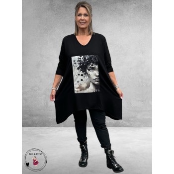 FRENZI Tuniek Zwart/Beige 