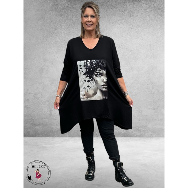 FRENZI Tuniek Zwart/Beige 