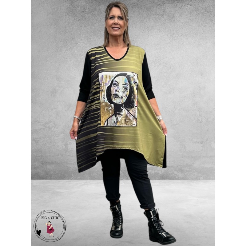 FRENZI Tuniek Lady Zwart/Groen 