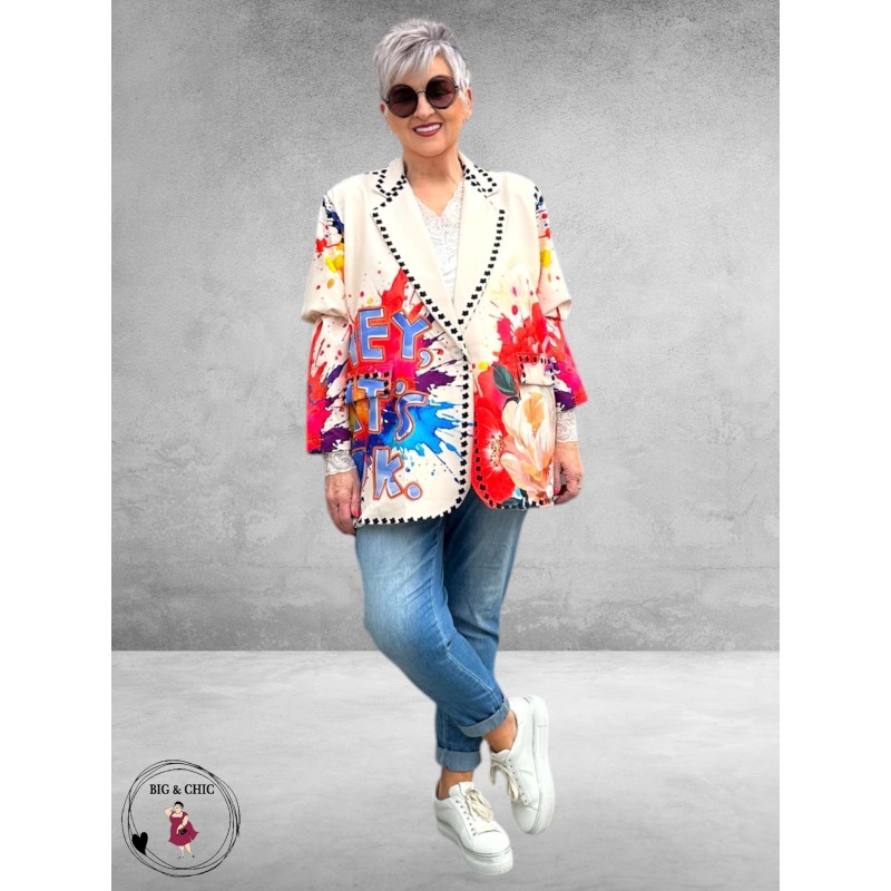 Frenzi Oversize Blazer Flowers