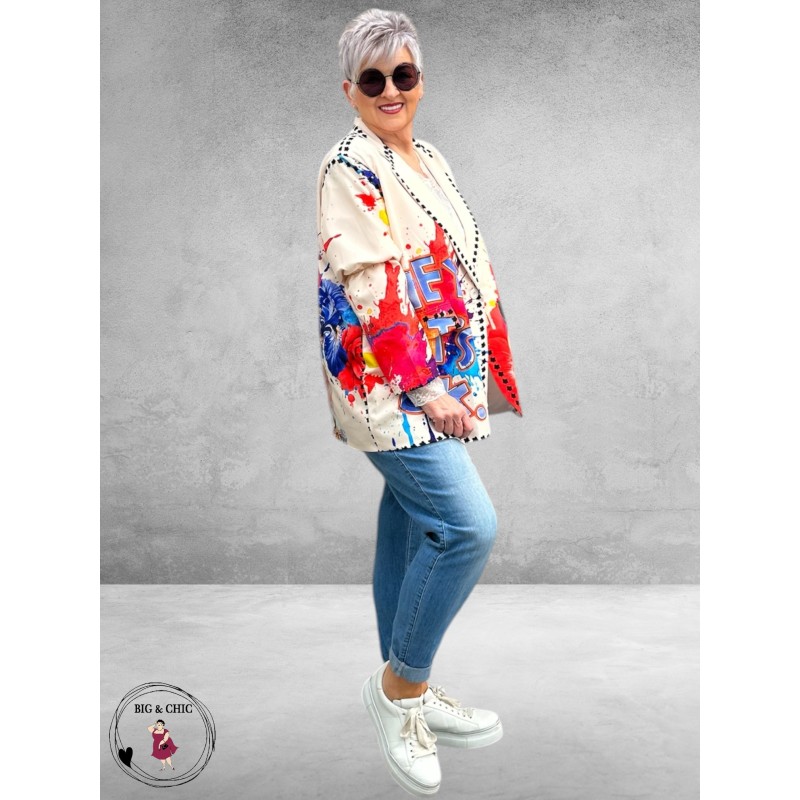 Frenzi Oversize Blazer Flowers