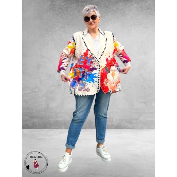 Frenzi Oversize Blazer Flowers