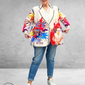 Frenzi Oversize Blazer Flowers
