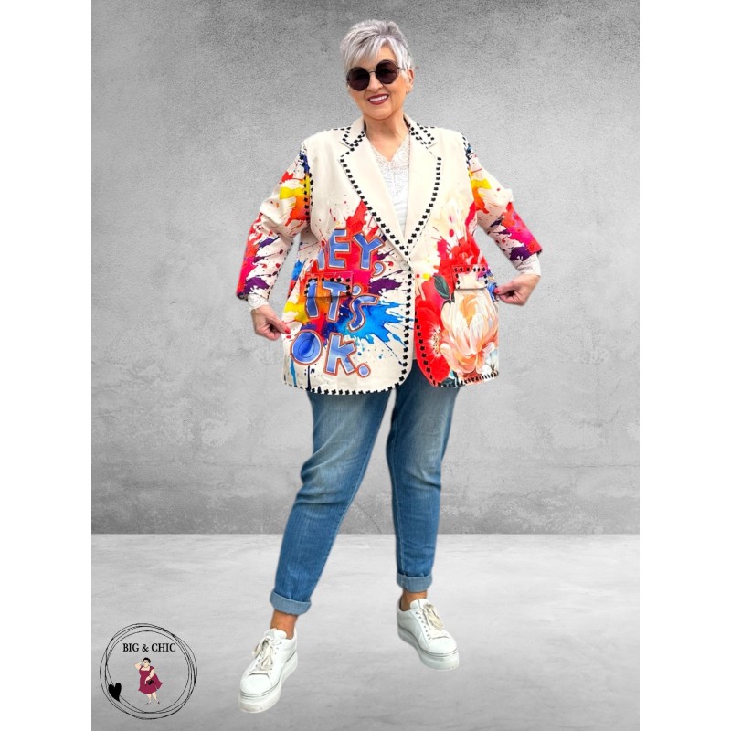 Frenzi Oversize Blazer Flowers