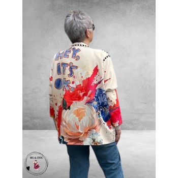 Frenzi Oversize Blazer Flowers