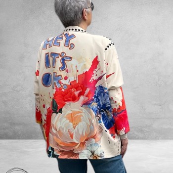 Frenzi Oversize Blazer Flowers