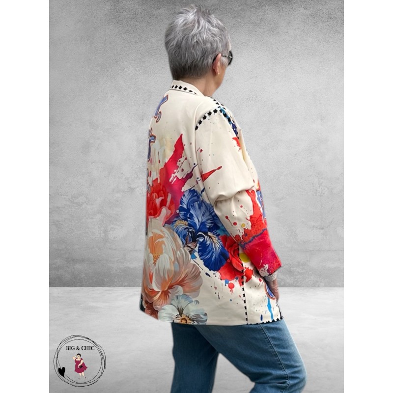 Frenzi Oversize Blazer Flowers