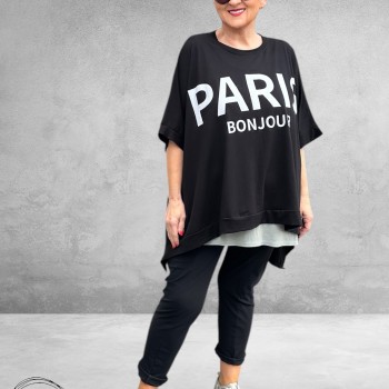 Shirt Paris Bonjour Zwart