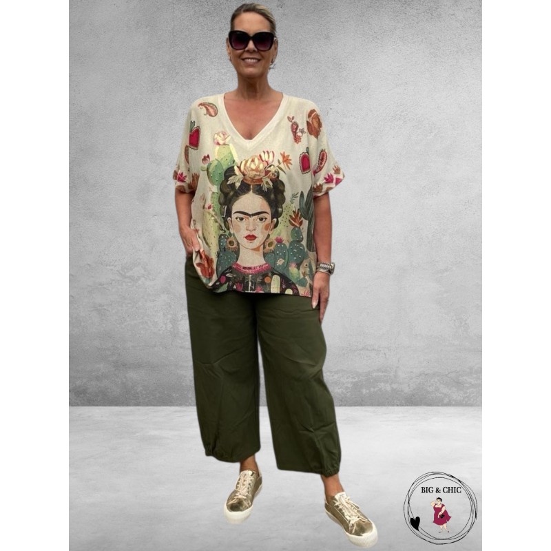 GOZZIP Baggy Broek Clara Kaki