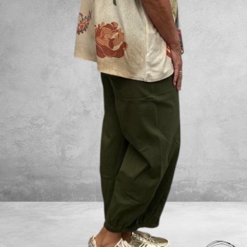 GOZZIP Baggy Broek Clara Kaki