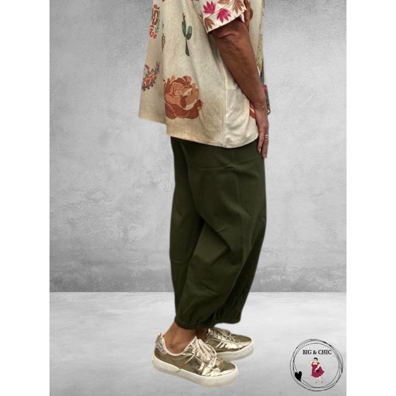 GOZZIP Baggy Broek Clara Kaki