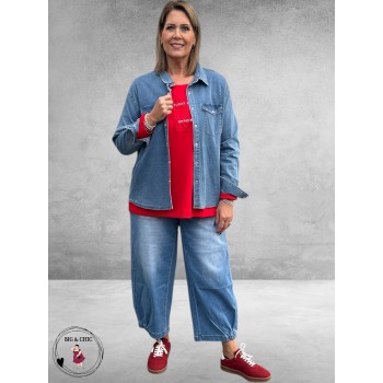 GOZZIP Baggy Broek Clara Light Blue Denim