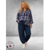GOZZIP Baggy Broek Clara Dark Blue Denim