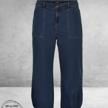 GOZZIP Baggy Broek Clara Dark Blue Denim