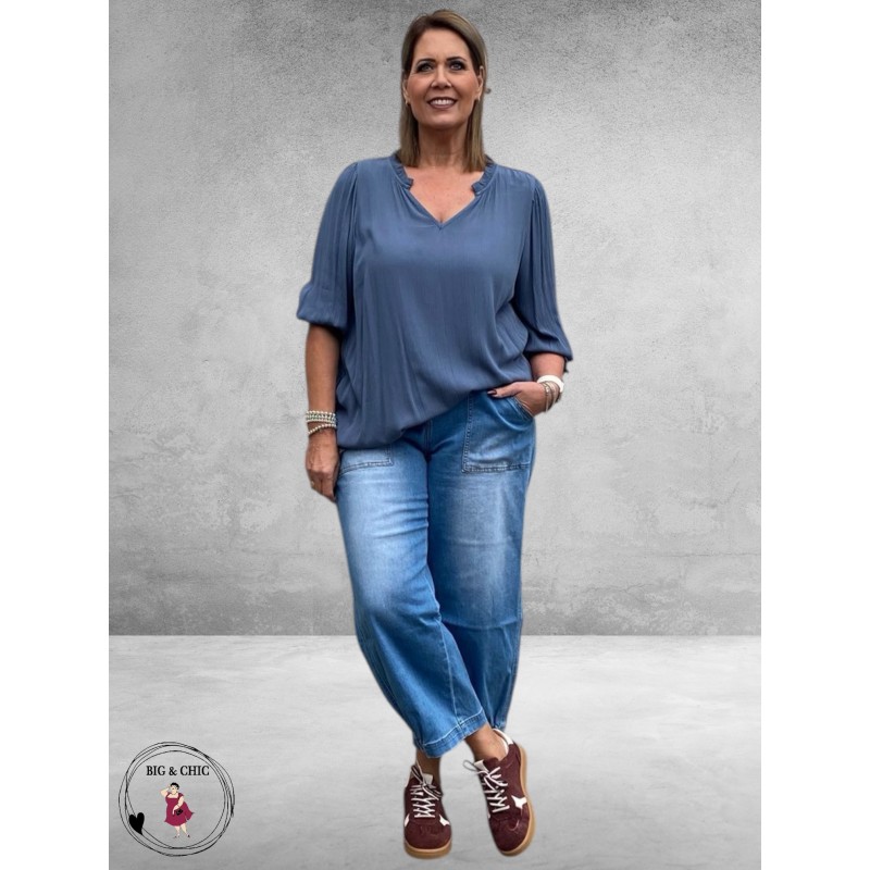 GOZZIP Baggy Broek Clara Light Blue Denim