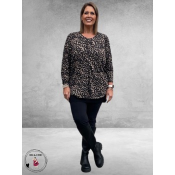 GOZZIP Blouse/Shirt Emma Bruin/Beige