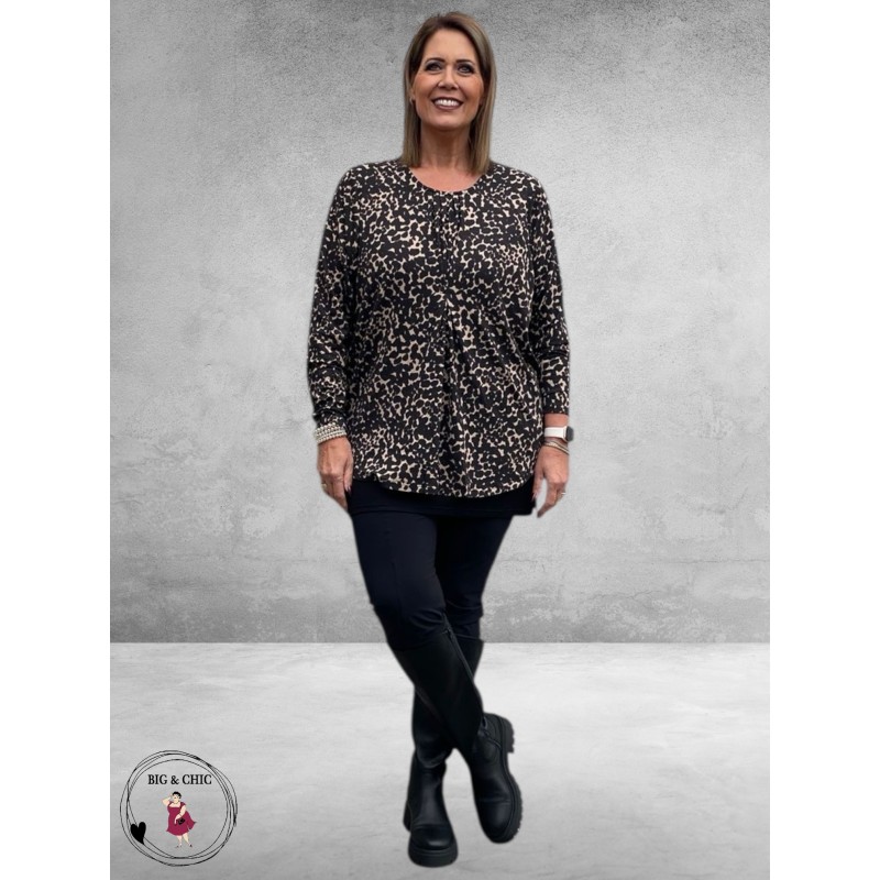 GOZZIP Blouse/Shirt Emma Bruin/Beige